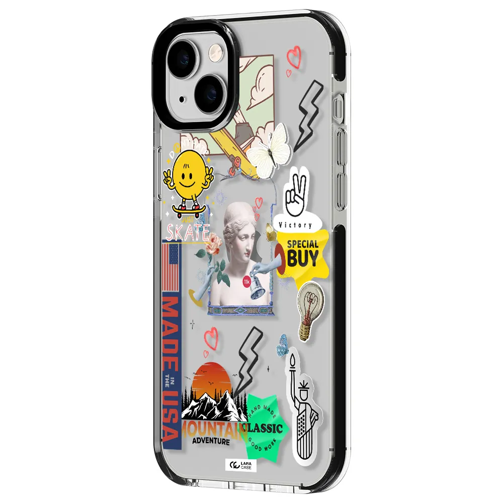 Usa Symbols Apple iPhone 14 plus impact black border Case