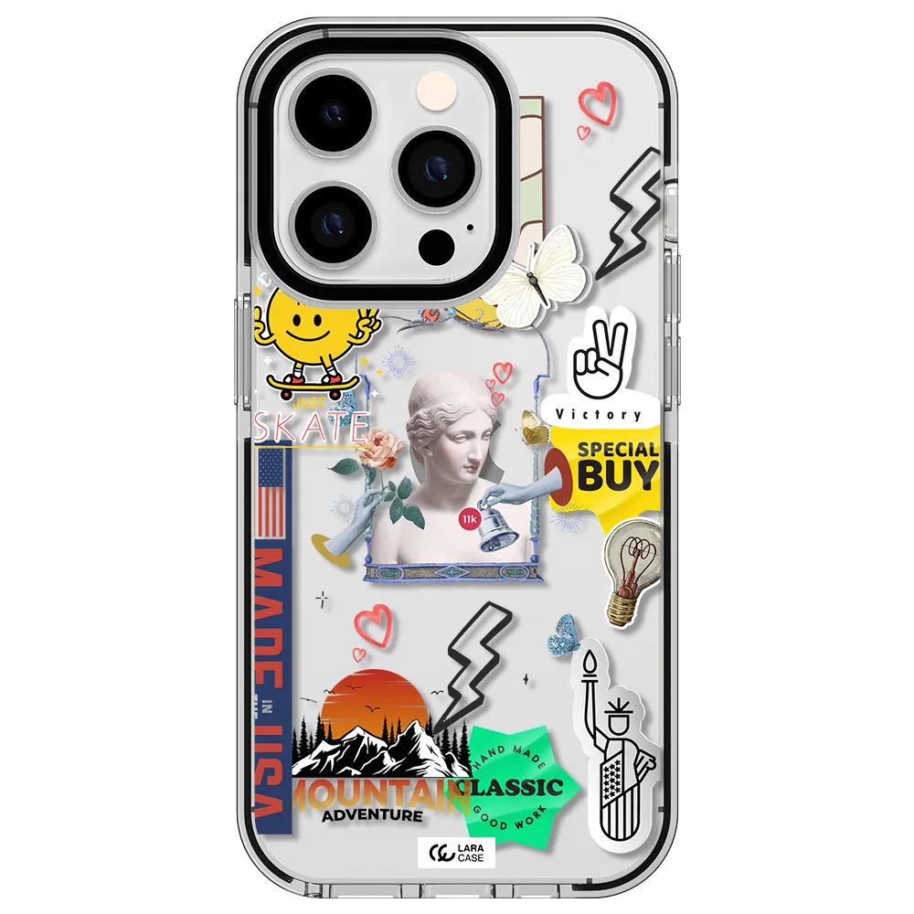 Usa Symbols Apple iPhone 14 pro impact black border Case