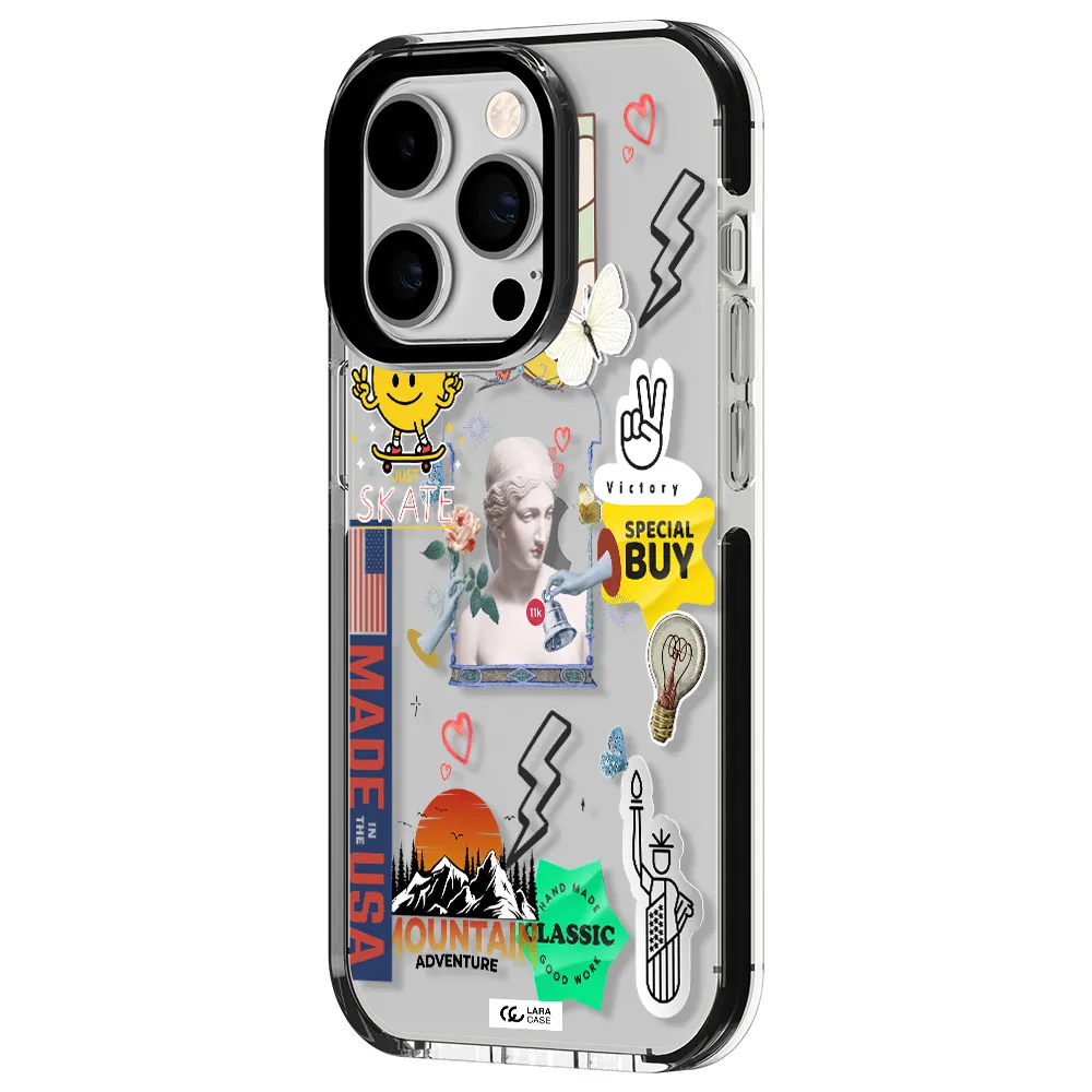 Usa Symbols Apple iPhone 14 pro impact black border Case