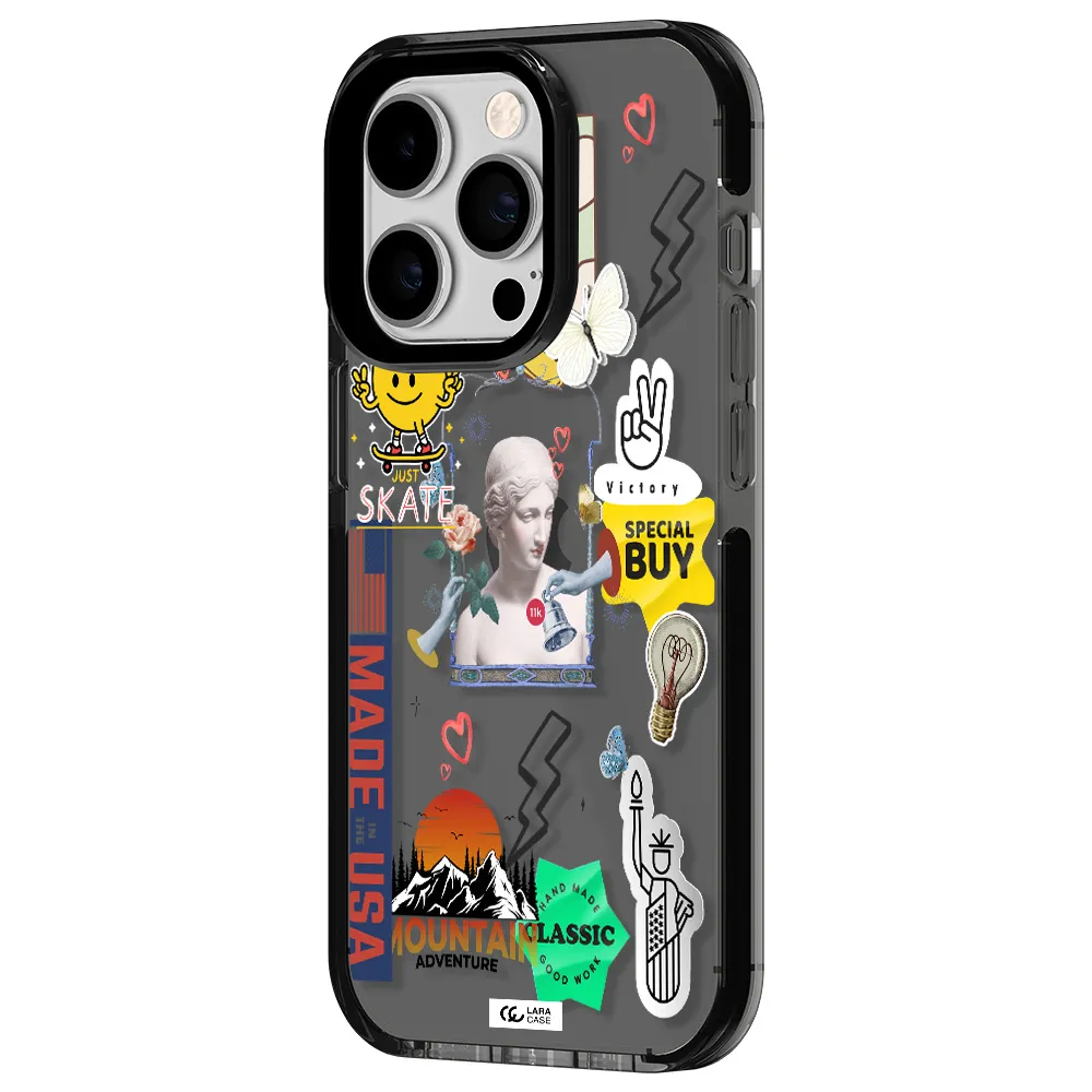 Usa Symbols Apple iPhone 14 pro impact Smoke Black Case