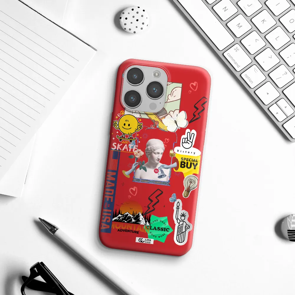 Usa Symbols Apple iPhone 14 pro max Silicone Imperial Red Case