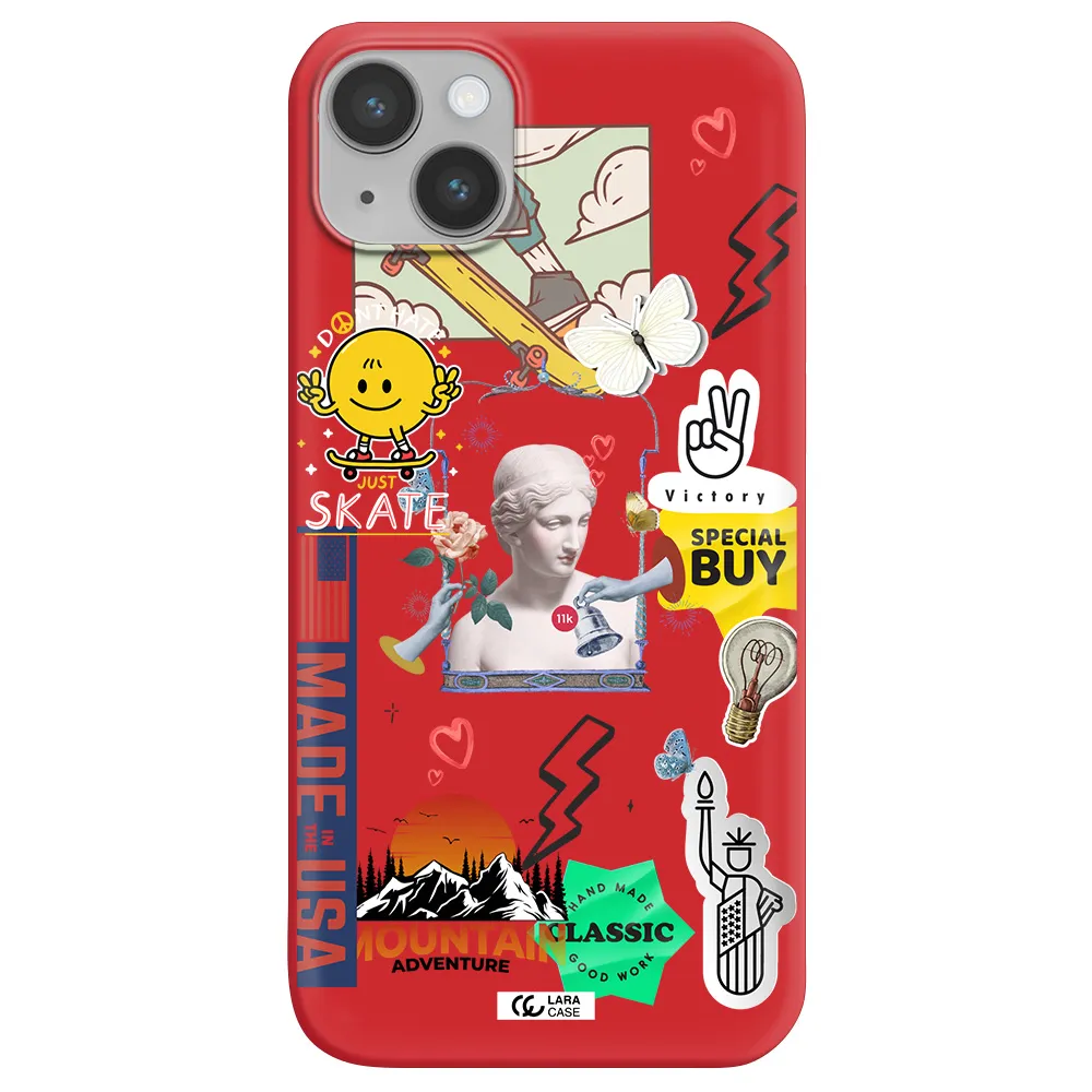 Usa Symbols Apple iPhone 14 Silicone Imperial Red Case