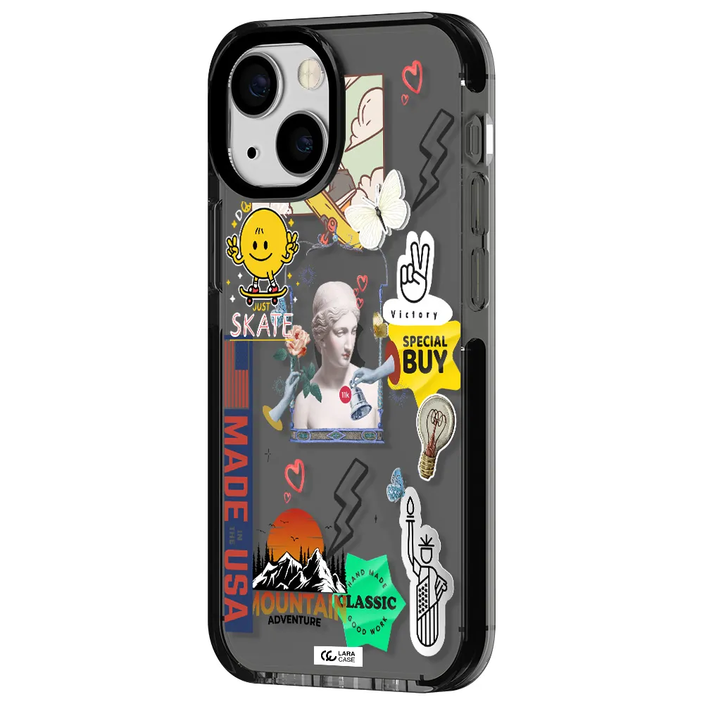 Usa Symbols Apple iPhone 15 impact Smoke Black Case