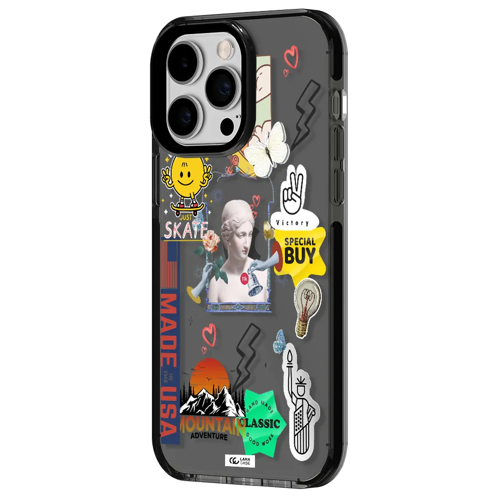 Usa Symbols Apple iPhone 15 Pro impact Smoke Black Case