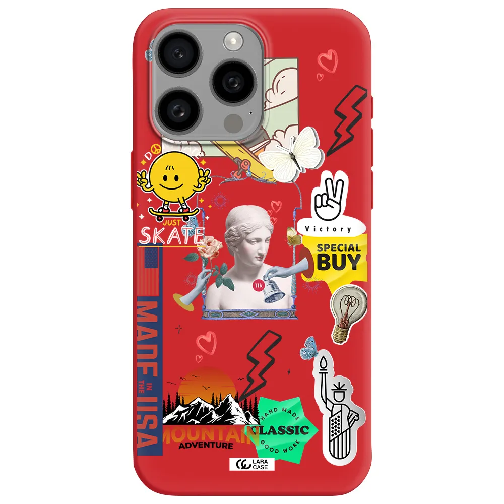 Usa Symbols Apple Iphone 15 Pro Max Silicone Imperial Red Case