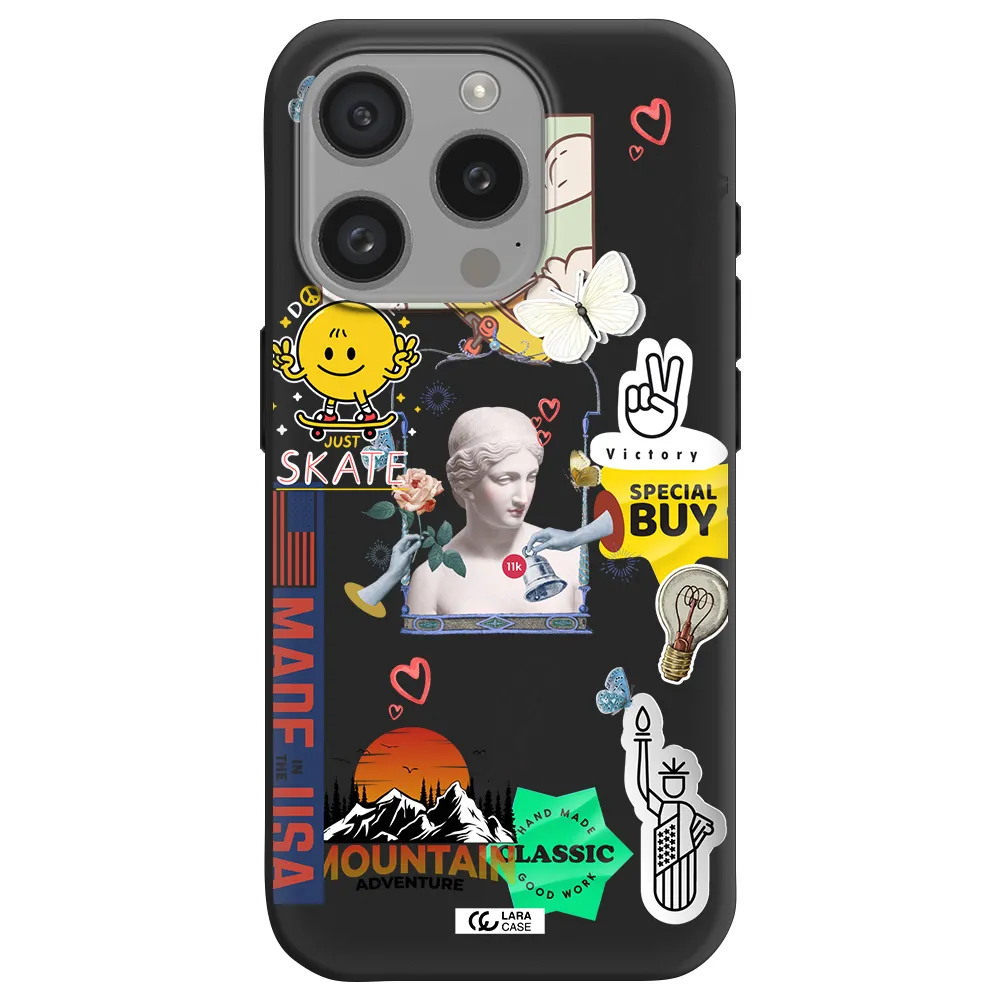 Usa Symbols Apple Iphone 15 Pro Silicone Black Case