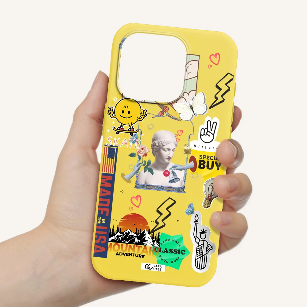 Usa Symbols Apple Iphone 15 Pro Silicone Canary Yellow Case