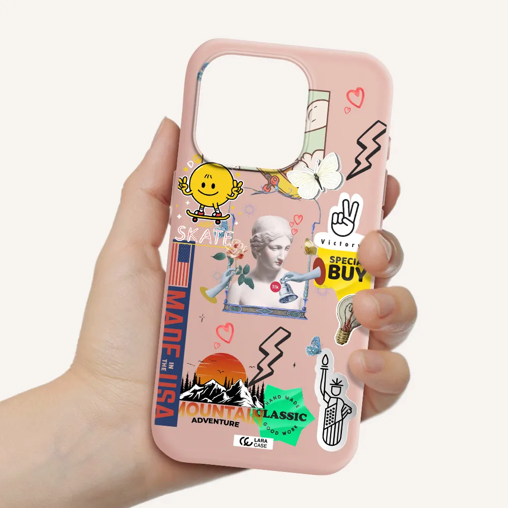 Usa Symbols Apple Iphone 15 Pro Silicone Pastel Pink Case