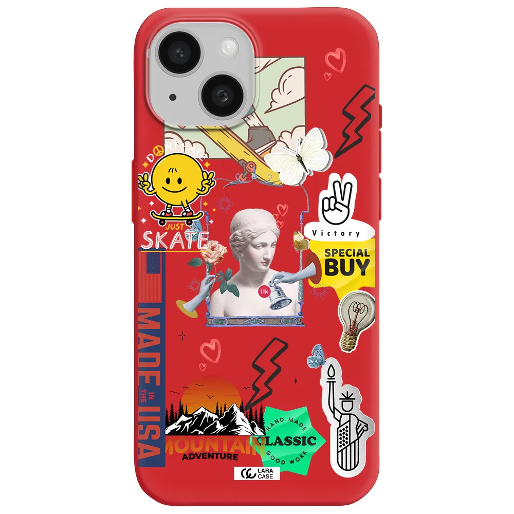 Usa Symbols Apple Iphone 15 Silicone Imperial Red Case