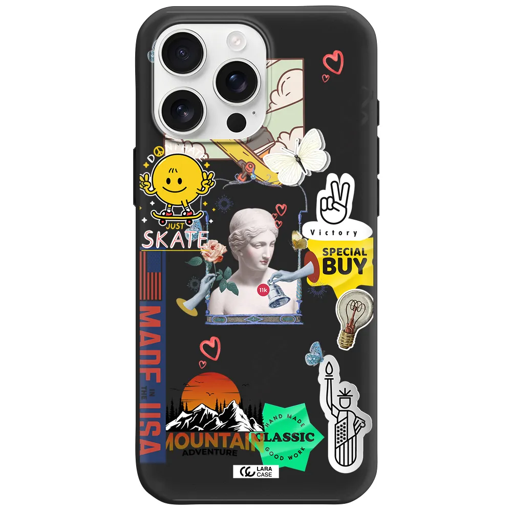 Usa Symbols Apple Iphone 16 Pro Max Silicone Black Case