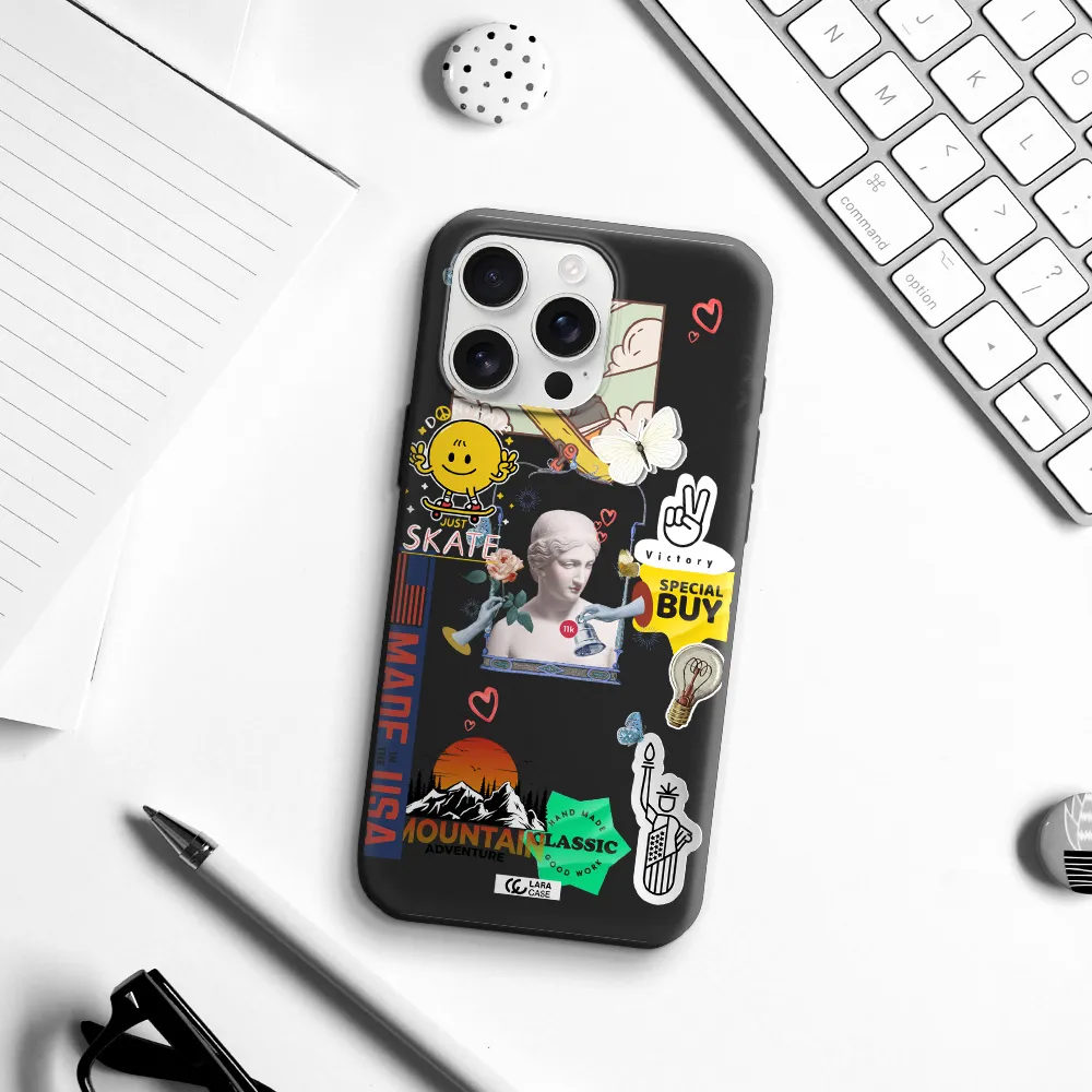 Usa Symbols Apple Iphone 16 Pro Max Silicone Black Case