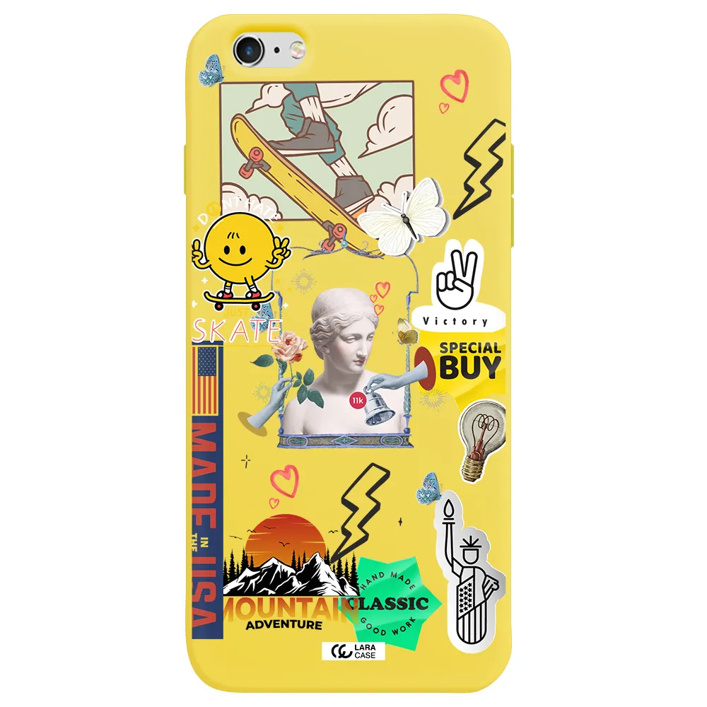 Usa Symbols Apple iPhone 6 plus Silicone canary yellow Case