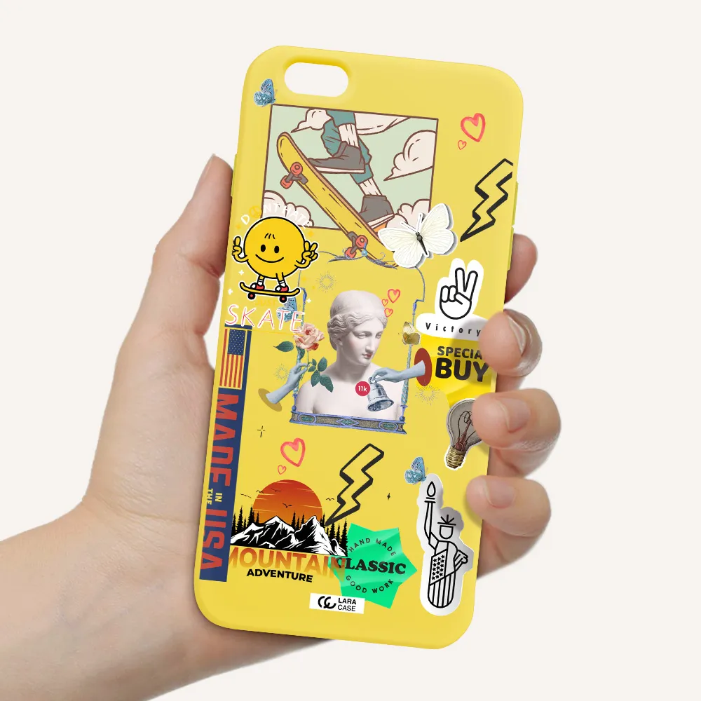 Usa Symbols Apple iPhone 6 plus Silicone canary yellow Case