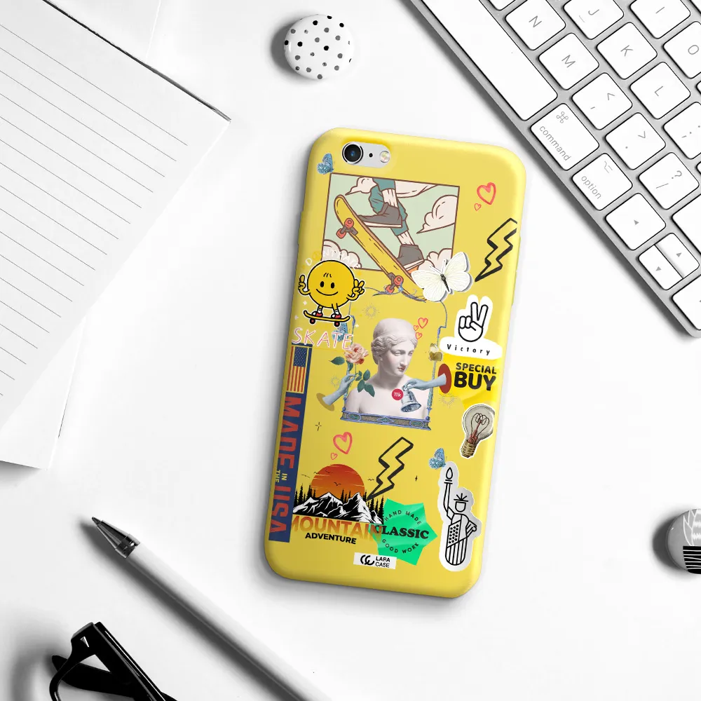 Usa Symbols Apple iPhone 6 plus Silicone canary yellow Case