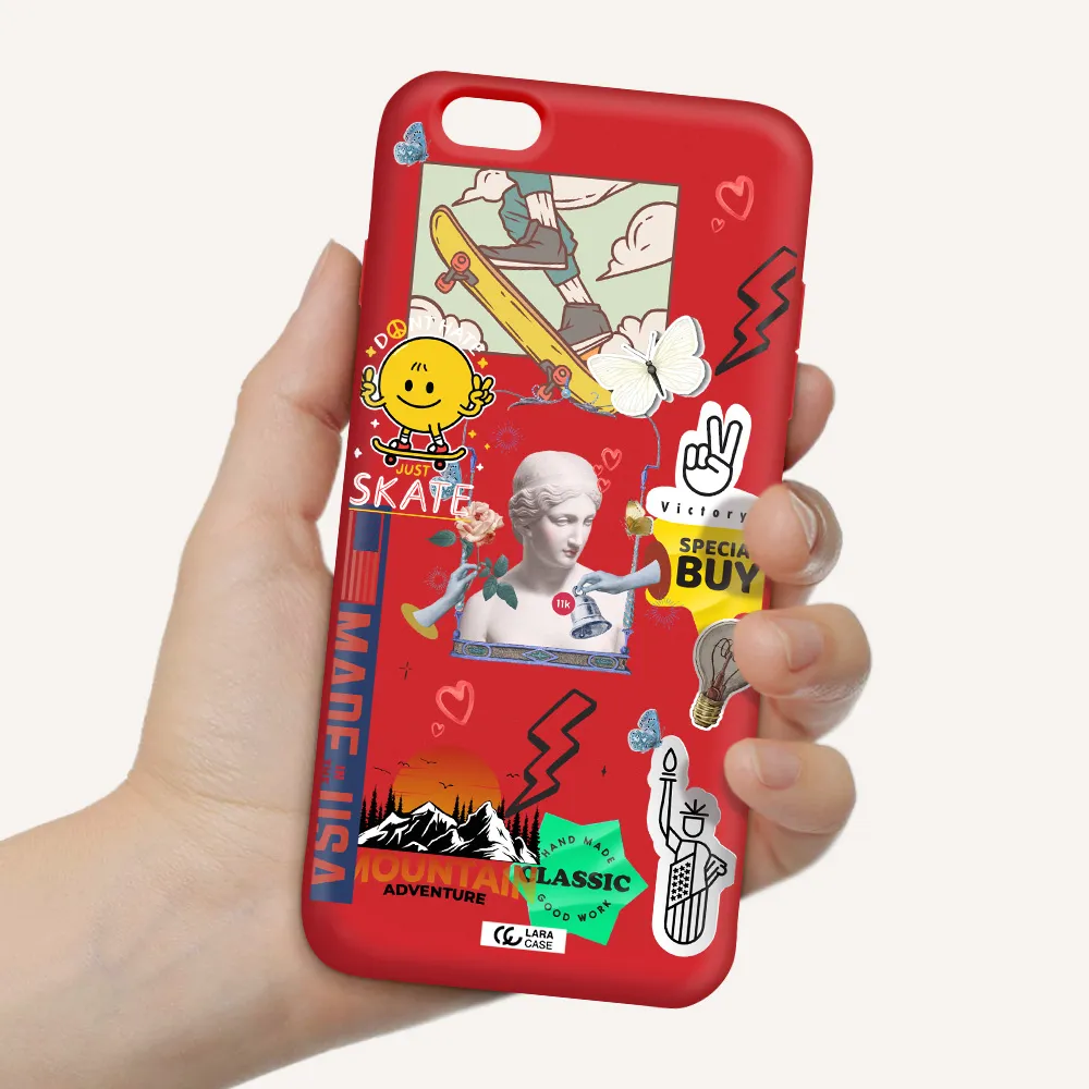 Usa Symbols Apple iPhone 6 plus Silicone Imperial Red Case