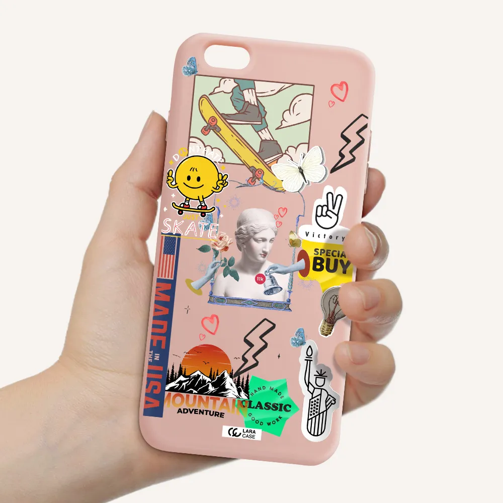 Usa Symbols Apple iPhone 6 plus Silicone pastel pink Case