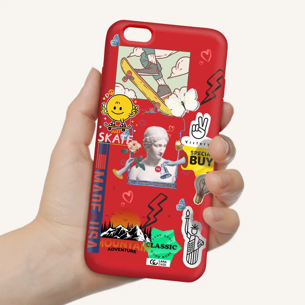 Usa Symbols Apple iPhone 6 s plus Silicone Imperial Red Case