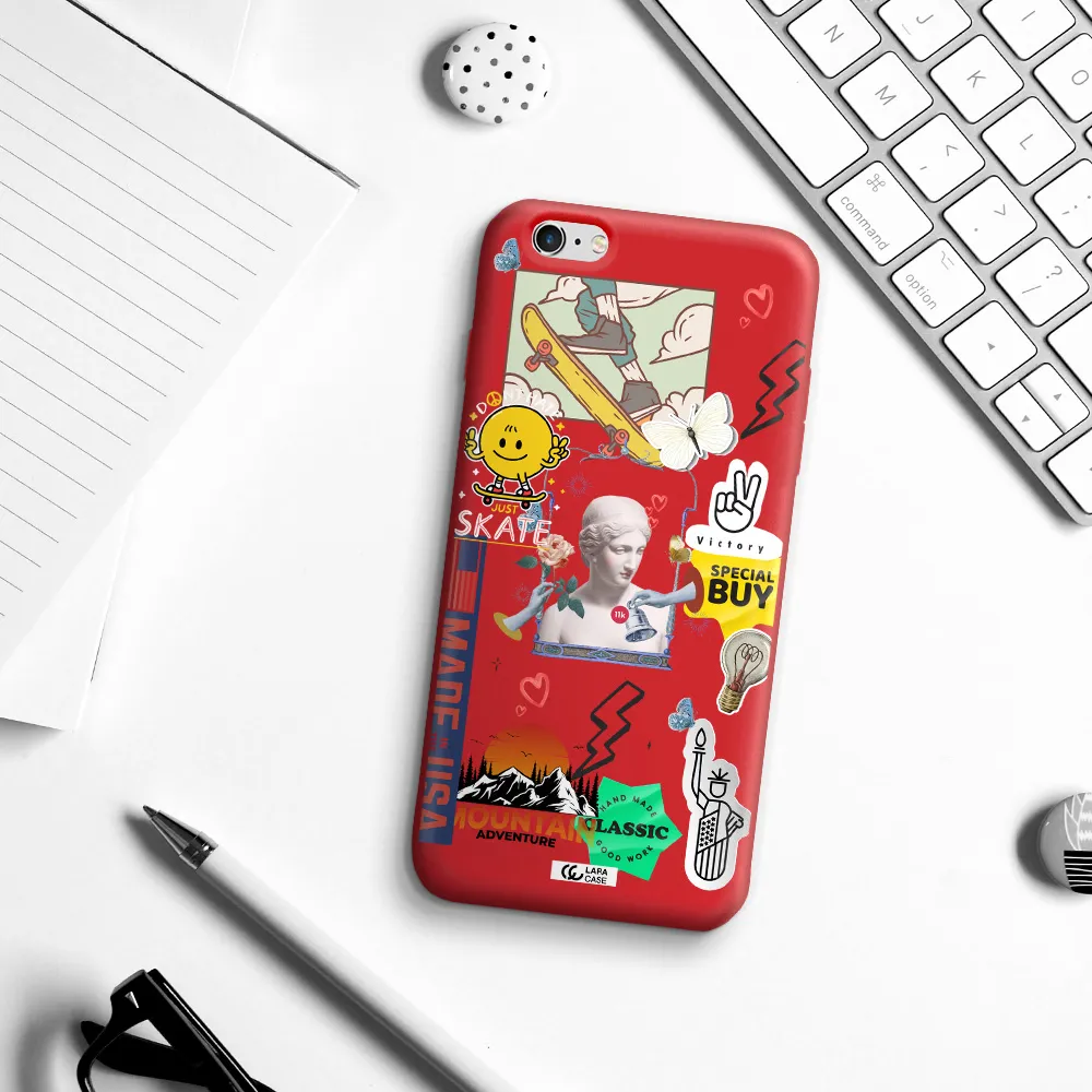 Usa Symbols Apple iPhone 6 s plus Silicone Imperial Red Case