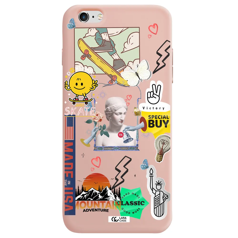Usa Symbols Apple iPhone 6 s plus Silicone pastel pink Case