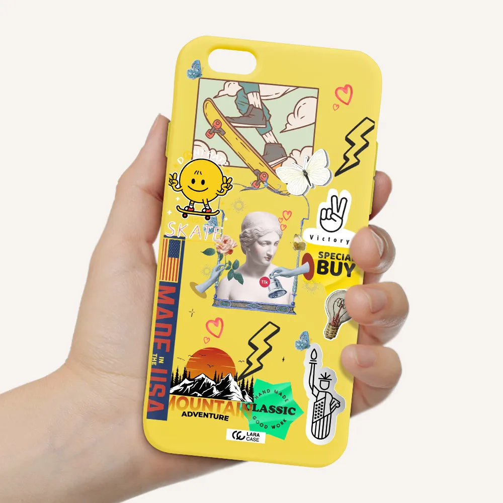 Usa Symbols Apple iPhone 6 Silicone canary yellow Case