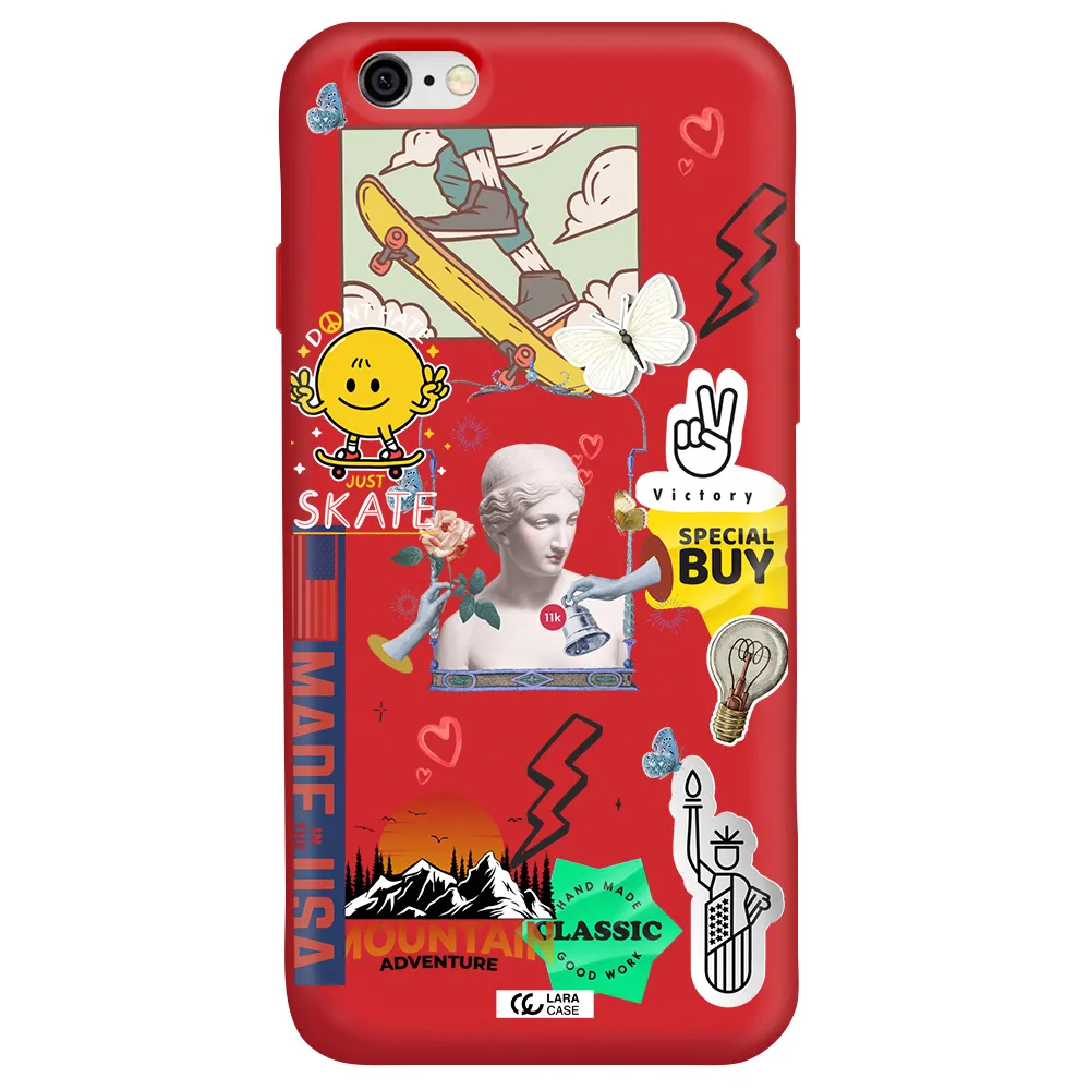 Usa Symbols Apple iPhone 6 Silicone Imperial Red Case