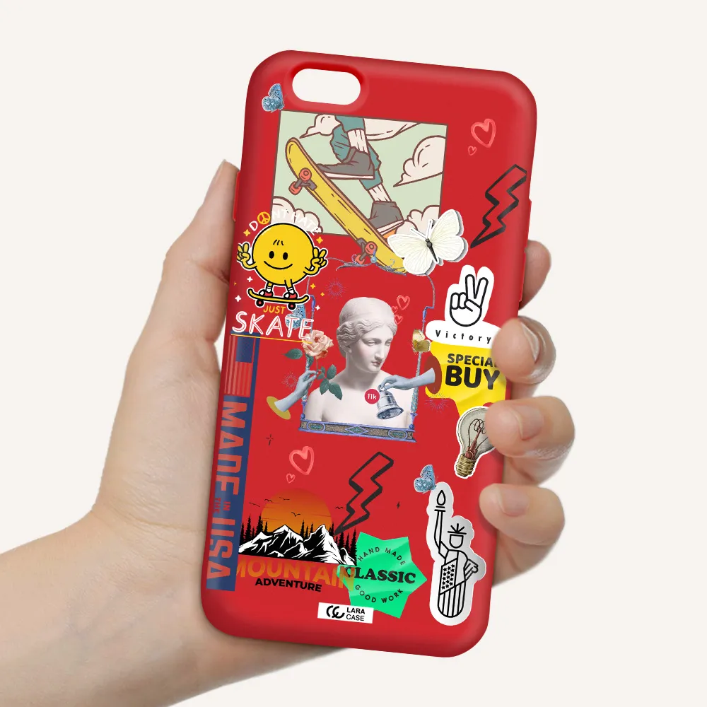 Usa Symbols Apple iPhone 6 Silicone Imperial Red Case