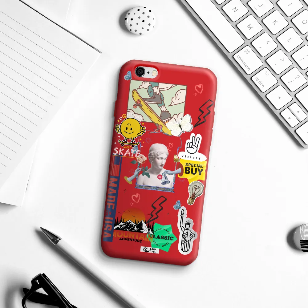 Usa Symbols Apple iPhone 6 Silicone Imperial Red Case