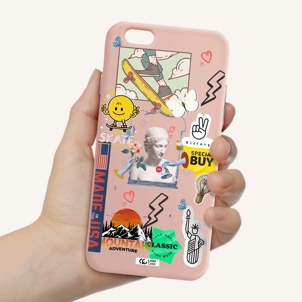 Usa Symbols Apple iPhone 6 Silicone pastel pink Case