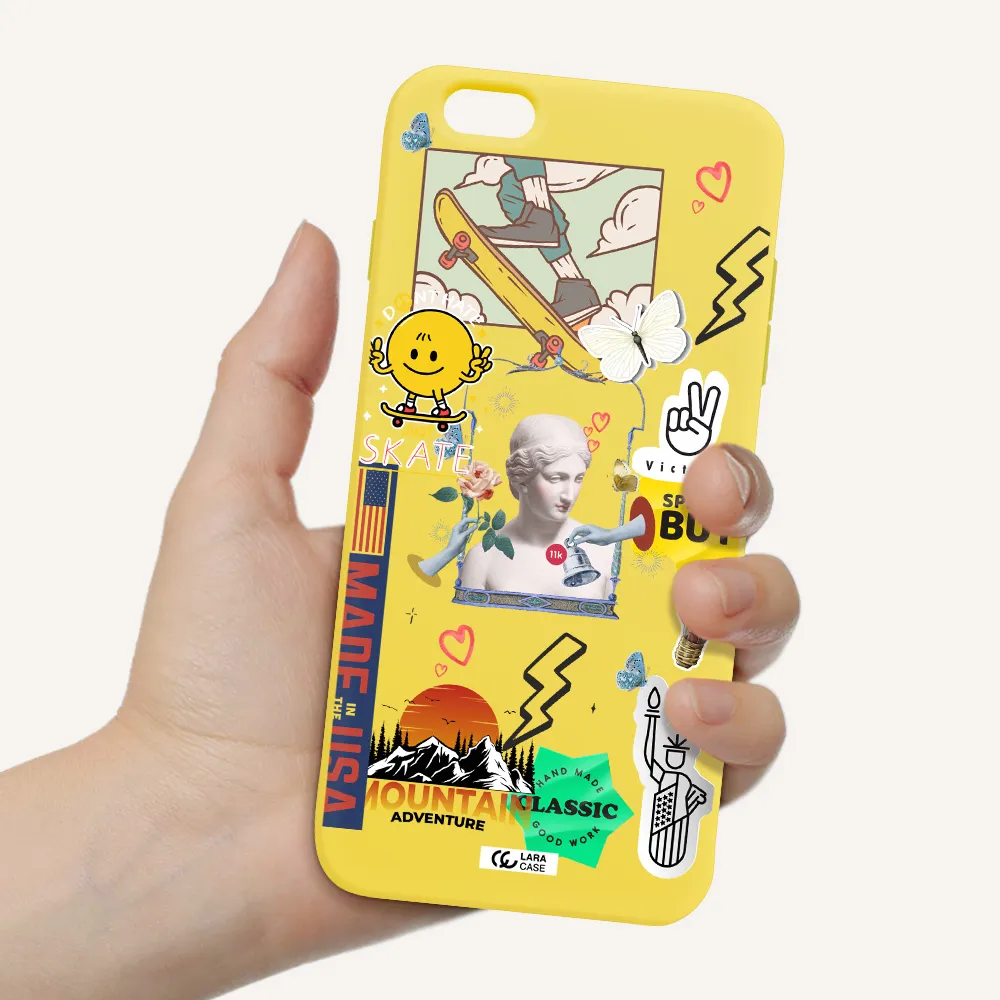 Usa Symbols Apple iPhone 6S Silicone canary yellow Case