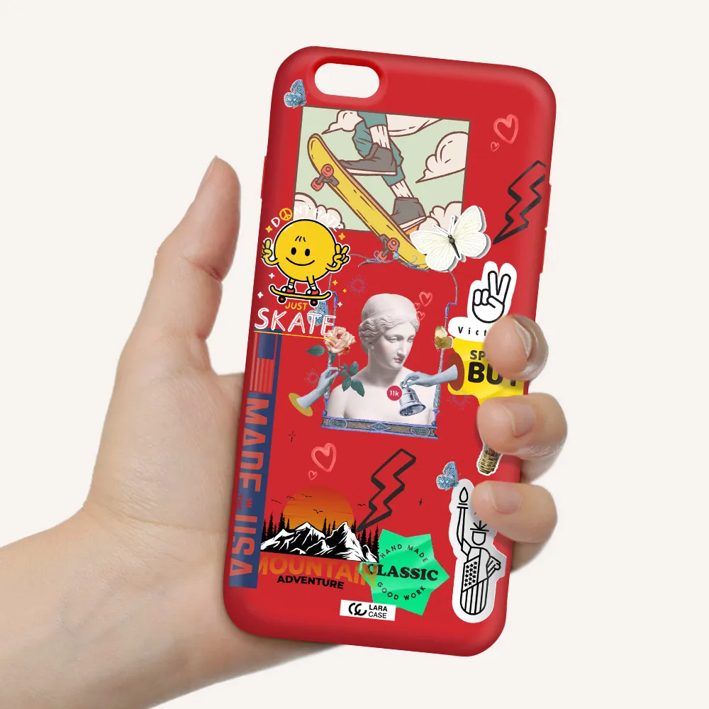 Usa Symbols Apple iPhone 6S Silicone Imperial Red Case