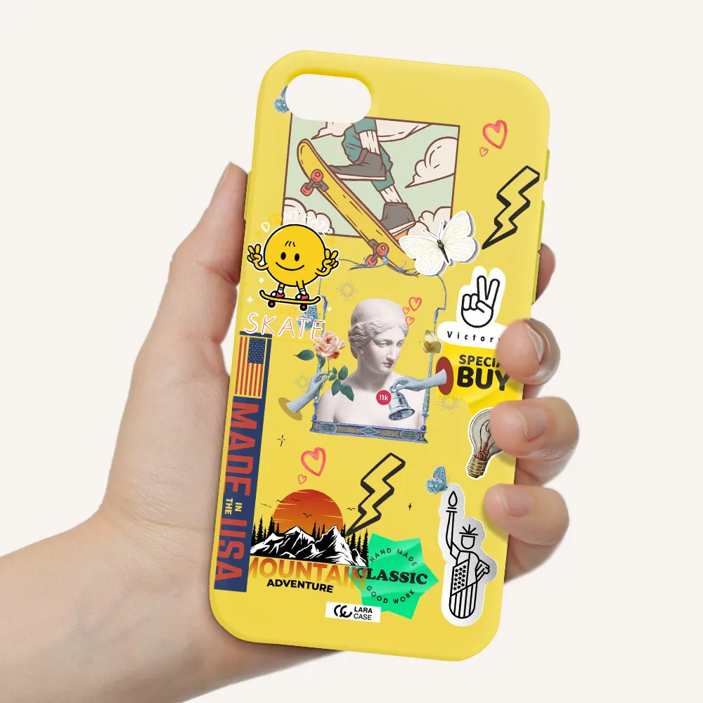 Usa Symbols Apple iPhone se 2020 Silicone canary yellow Case