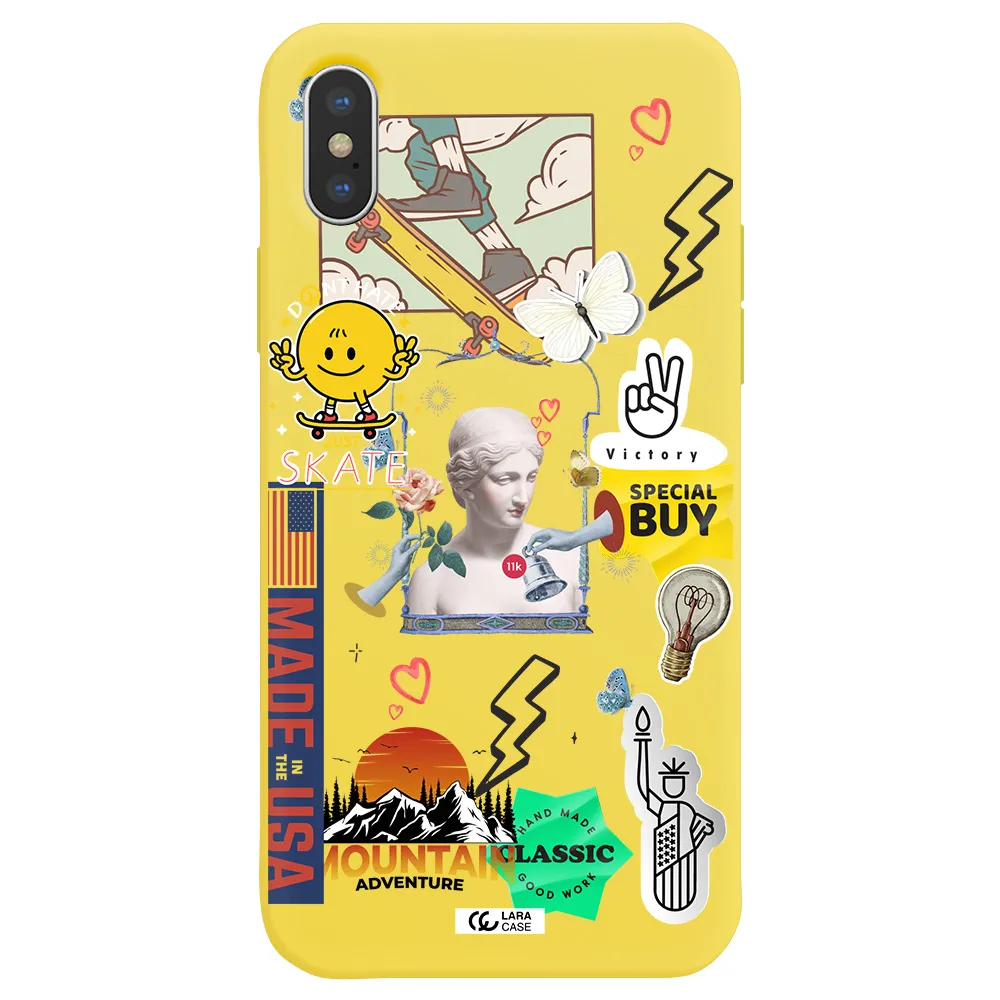 Usa Symbols Apple iPhone X Silicone canary yellow Case