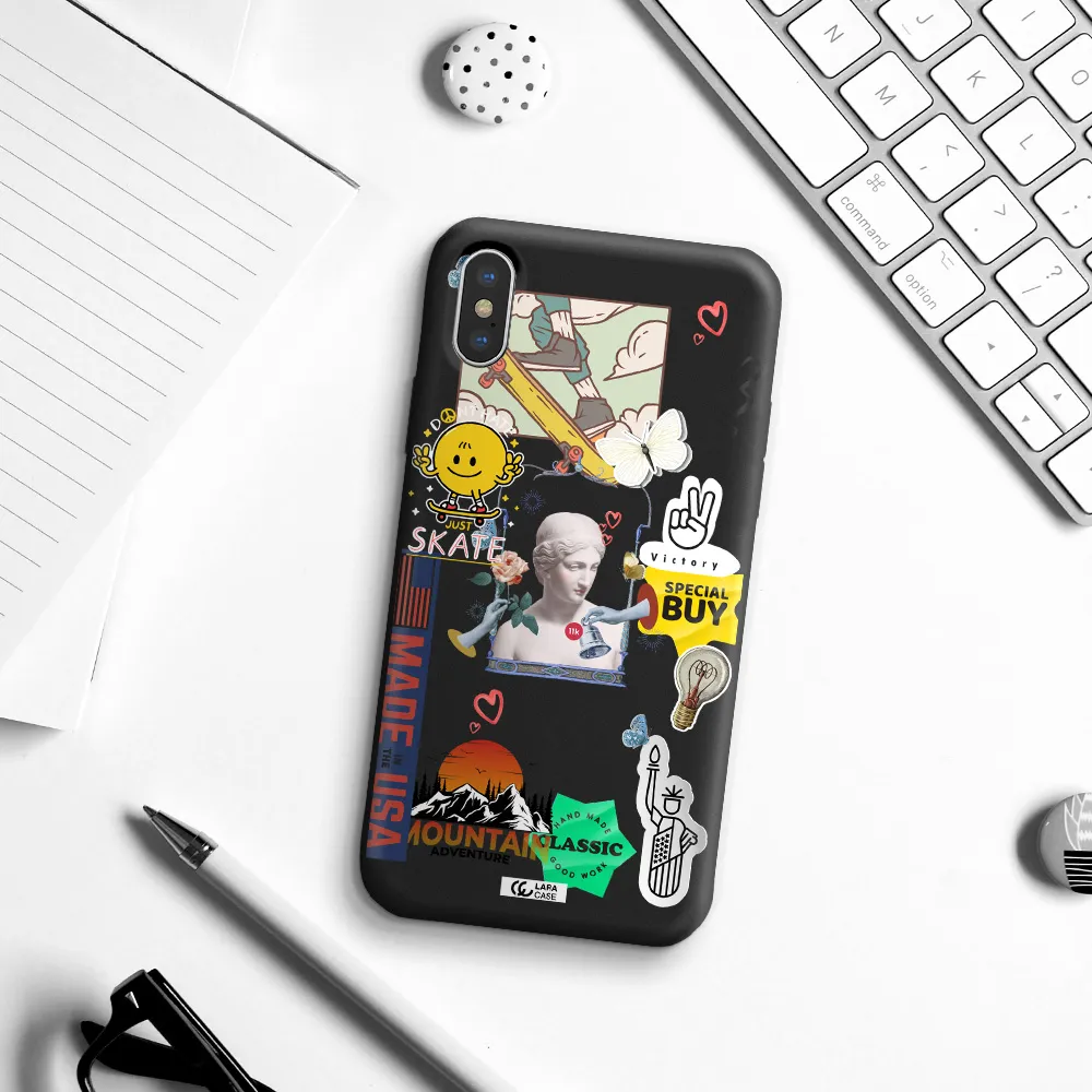 Usa Symbols Apple iPhone XS Silicone black Case