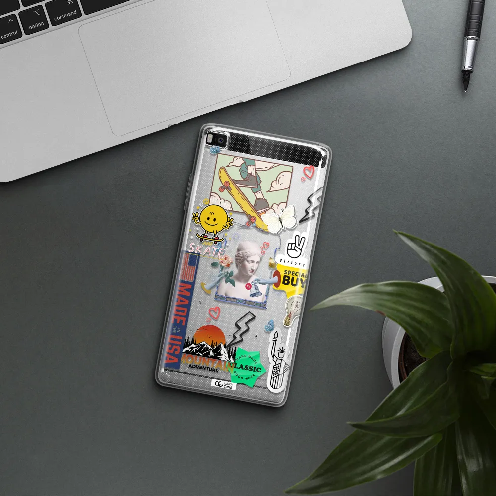 Usa Symbols Huawei P8 Clear TPU Case