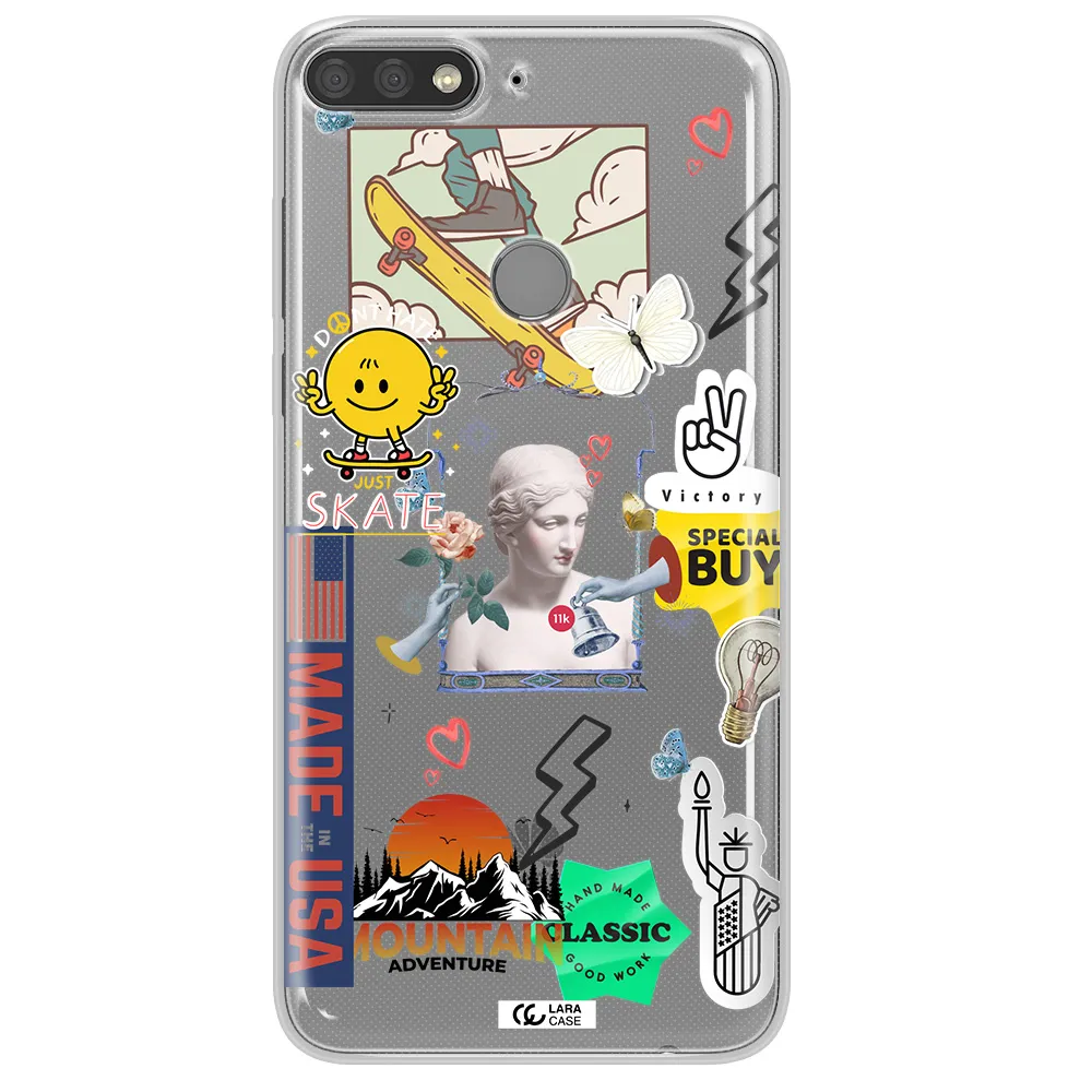 Usa Symbols Huawei Y7 Prime 2018 Clear TPU Case