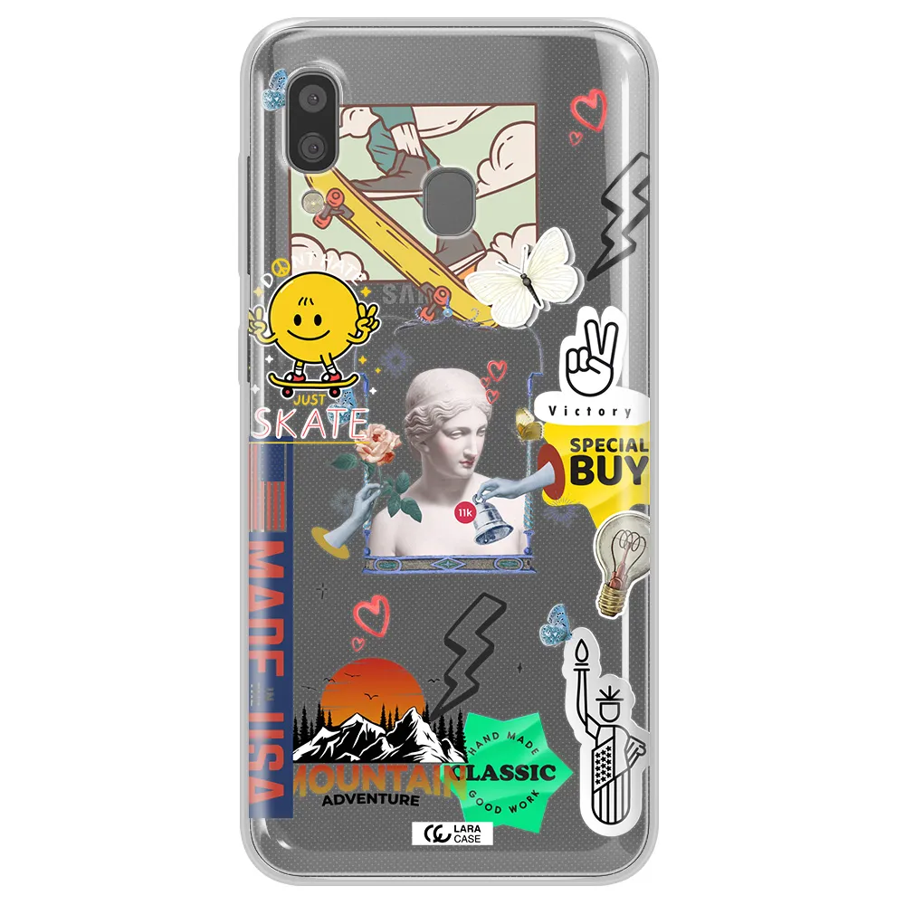 Usa Symbols Samsung A20 Clear TPU Case
