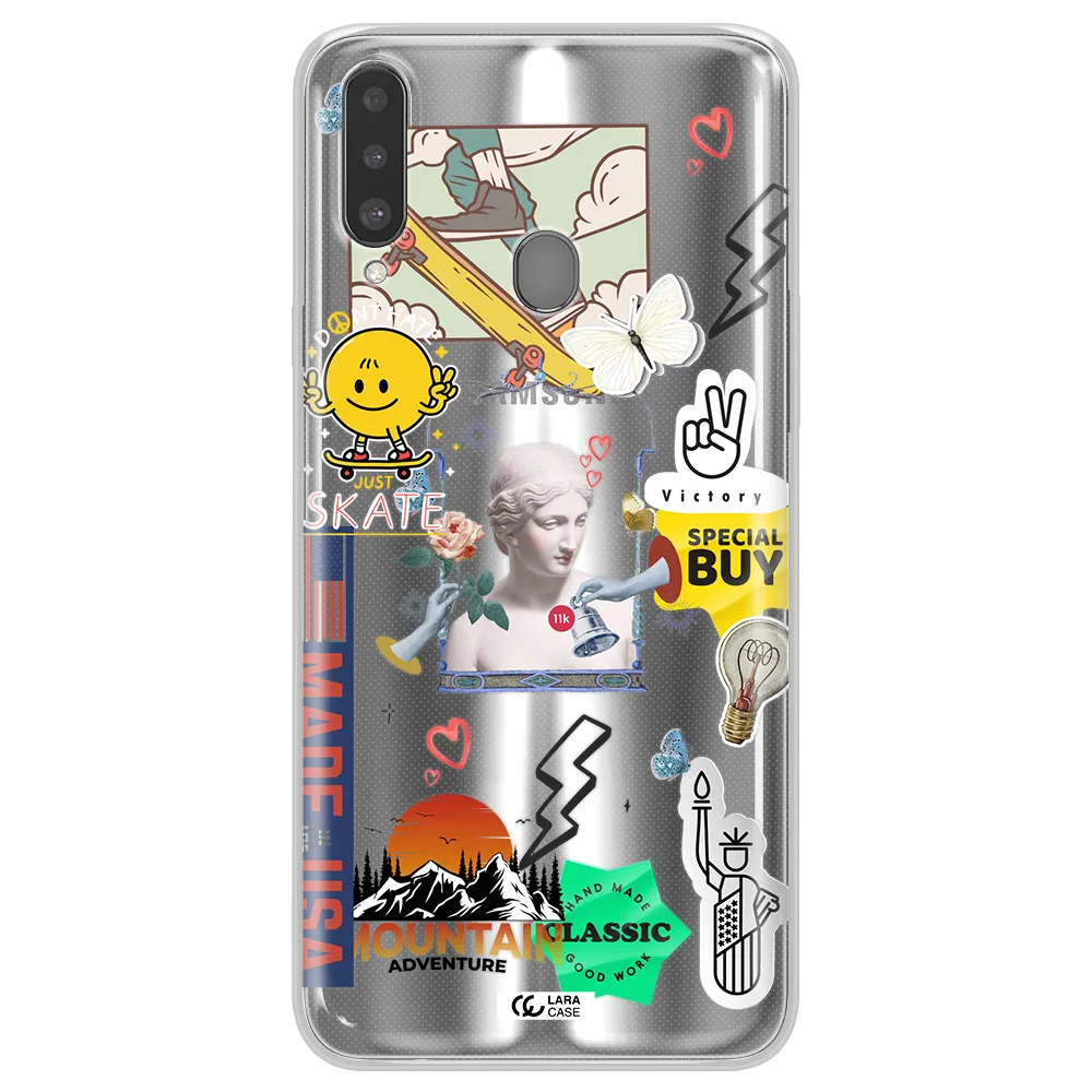 Usa Symbols Samsung A20S Clear TPU Case