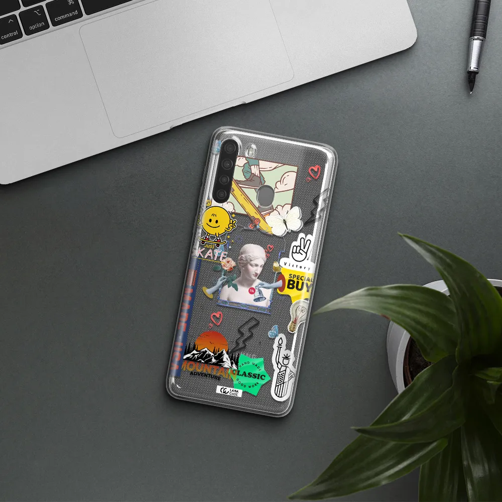 Usa Symbols Samsung A21 Clear TPU Case