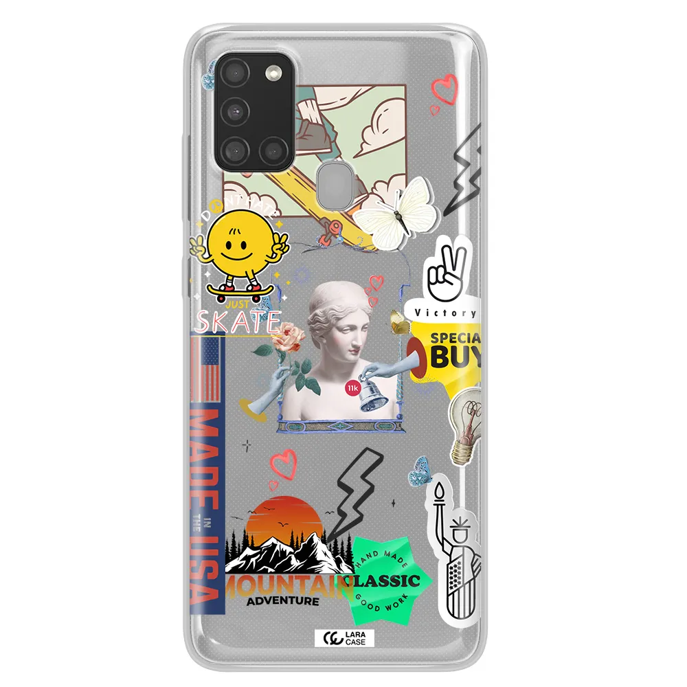 Usa Symbols Samsung A21S Clear TPU Case