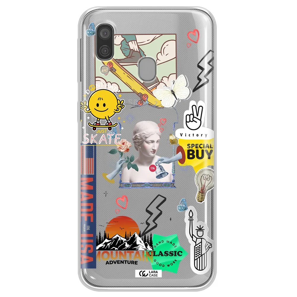 Usa Symbols Samsung A40 Clear TPU Case