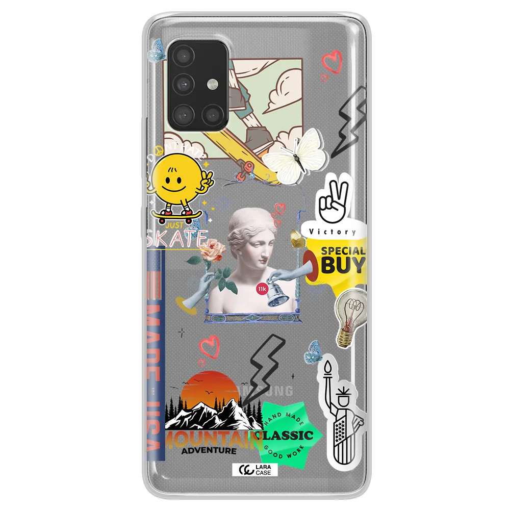 Usa Symbols Samsung A51 Clear TPU Case