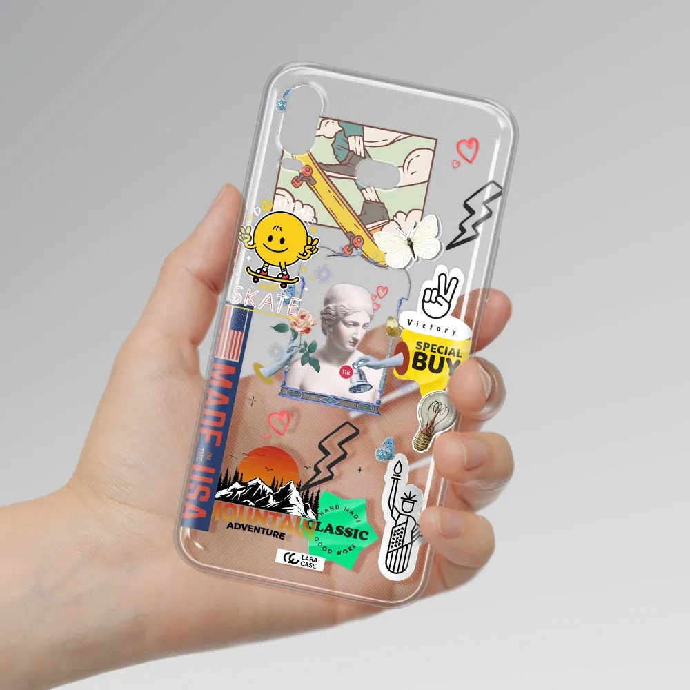 Usa Symbols Samsung A6S Clear TPU Case