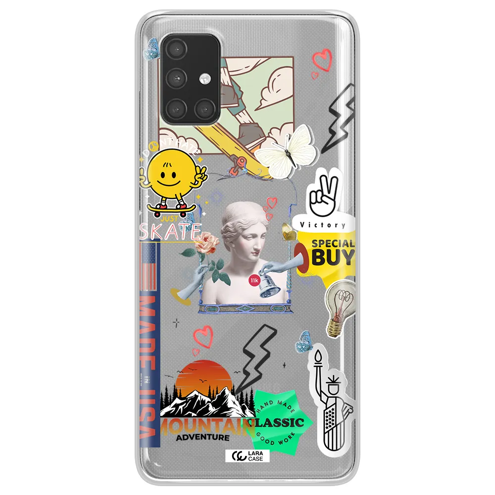 Usa Symbols Samsung A71 Clear TPU Case