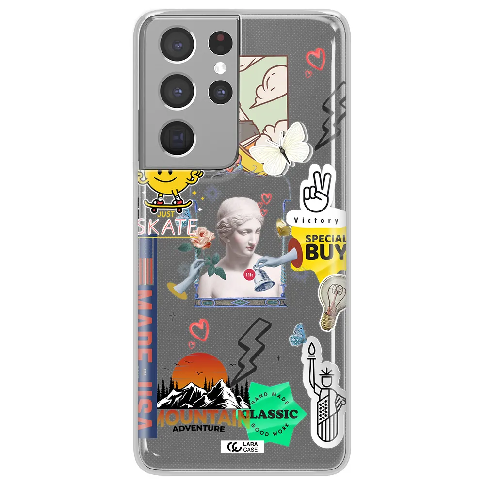 Usa Symbols Samsung S21 Ultra Clear TPU Case