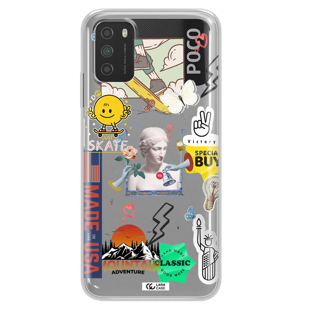 Usa Symbols Xiaomi Poco M3 Clear TPU Case
