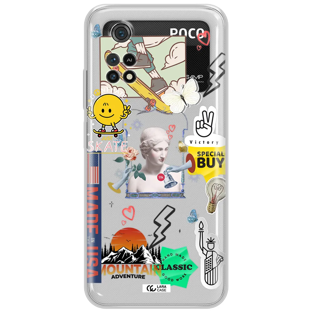 Usa Symbols Xiaomi Poco M4 Pro 4G Clear Tpu Case