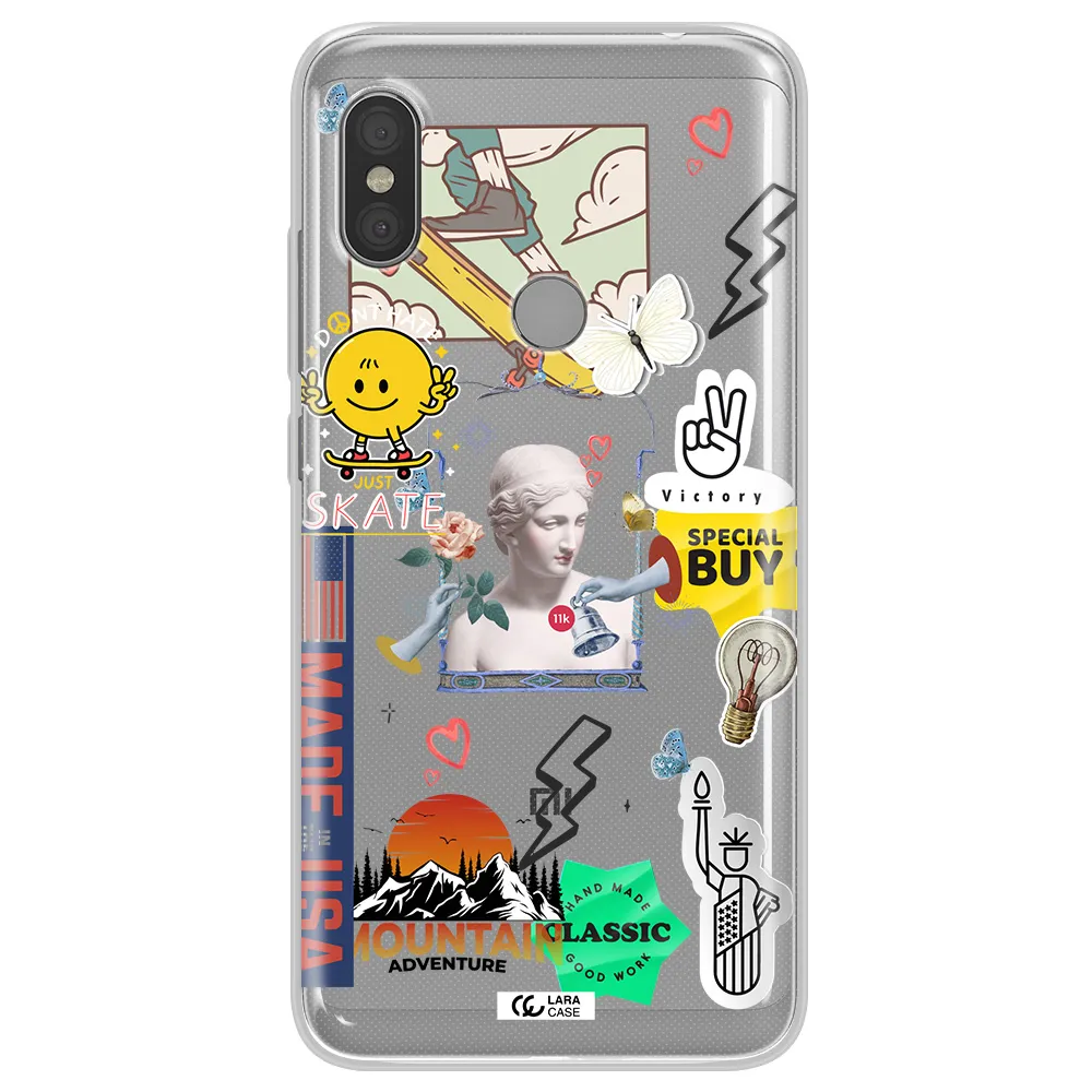 Usa Symbols Xiaomi Redmi Note 6 Pro Clear TPU Case