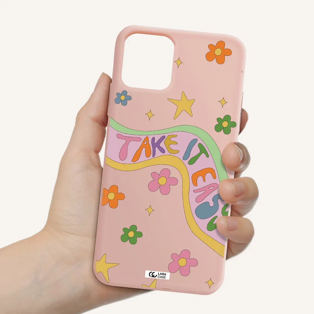 Take It Easy Apple iPhone 11 pro max Silicone pastel pink Case