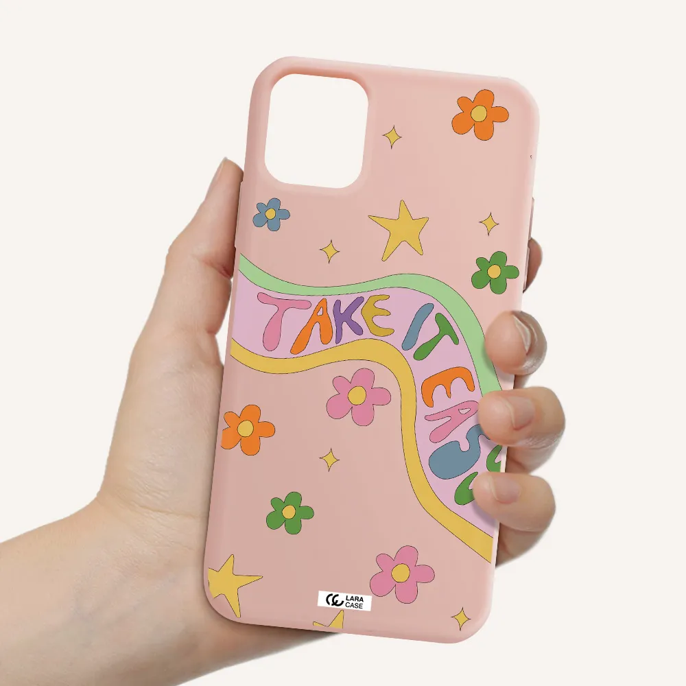 Take It Easy Apple iPhone 11 Silicone pastel pink Case
