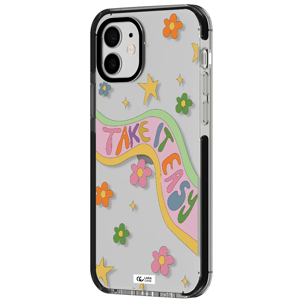 Take It Easy Apple iPhone 12 impact black border Case